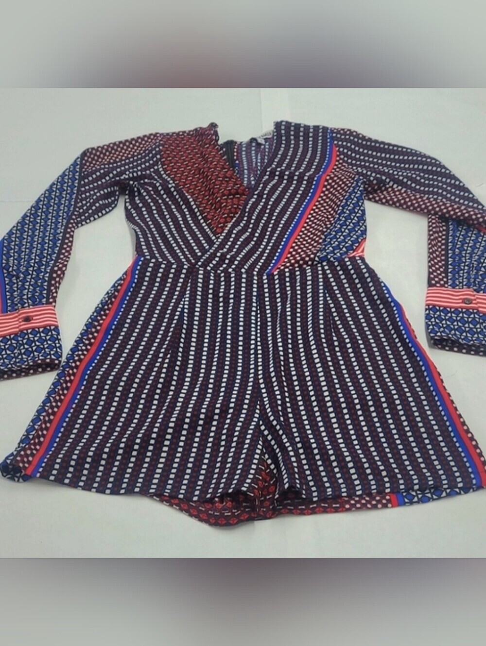 Walter Baker Red/White/Blue/Black Longsleeve Romper Size 4